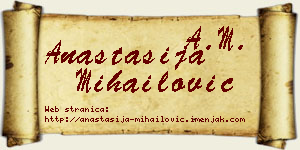 Anastasija Mihailović vizit kartica